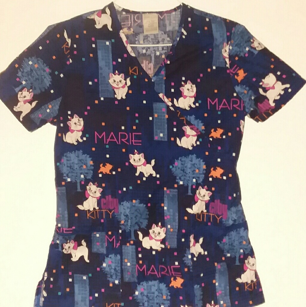 Disney Scrub Top Marie Aristocat's
